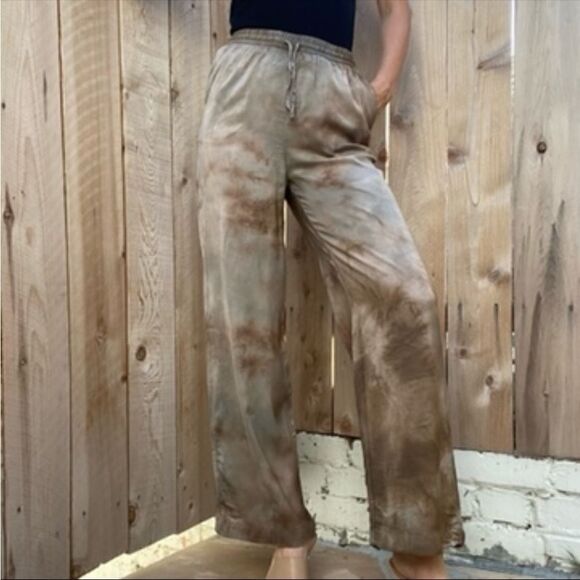 Tied dyed silky pants size 0 - Picture 1 of 8